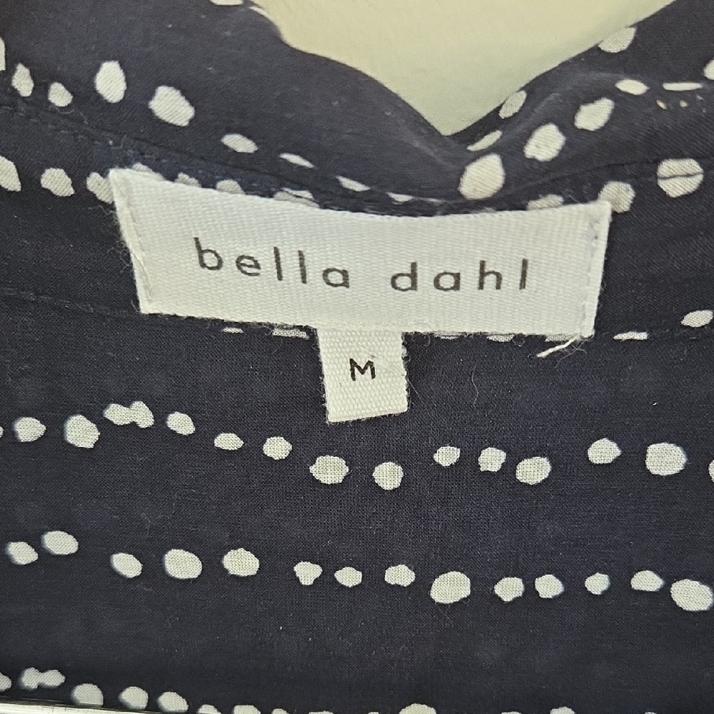 Bella Dahl Navy and White Wave Dot Button Down Shirt - Picture 2 of 9